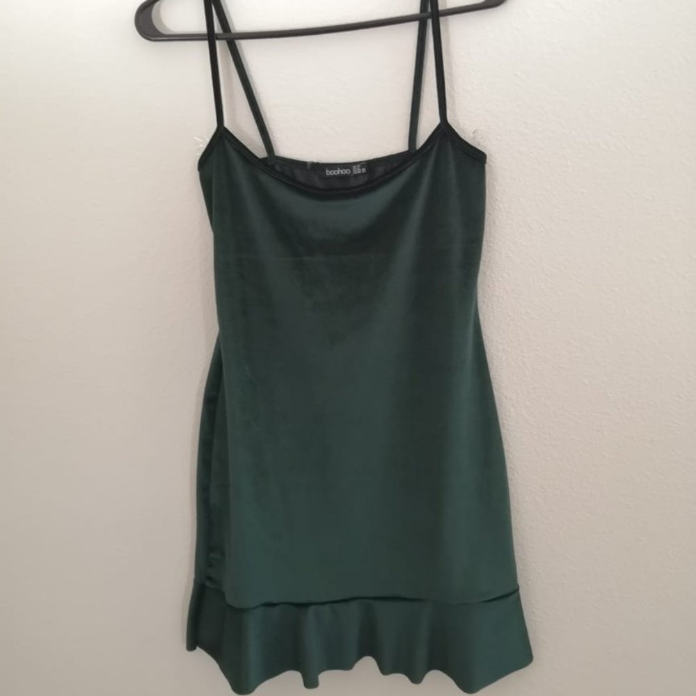 New emerald velvet dress